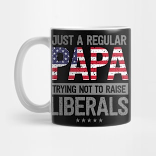 Regular Papa Raise Liberals USA Flag Father's Day Mug